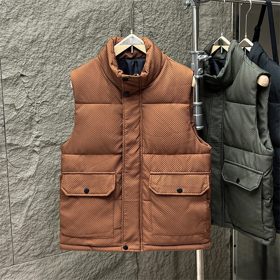 

Большой размер 8XL, мужской теплый жилет, осенне-зимняя куртка без рукавов, мужская плотная верхняя одежда, повседневное пальто с большими карманами, новый жилет 2025 г.