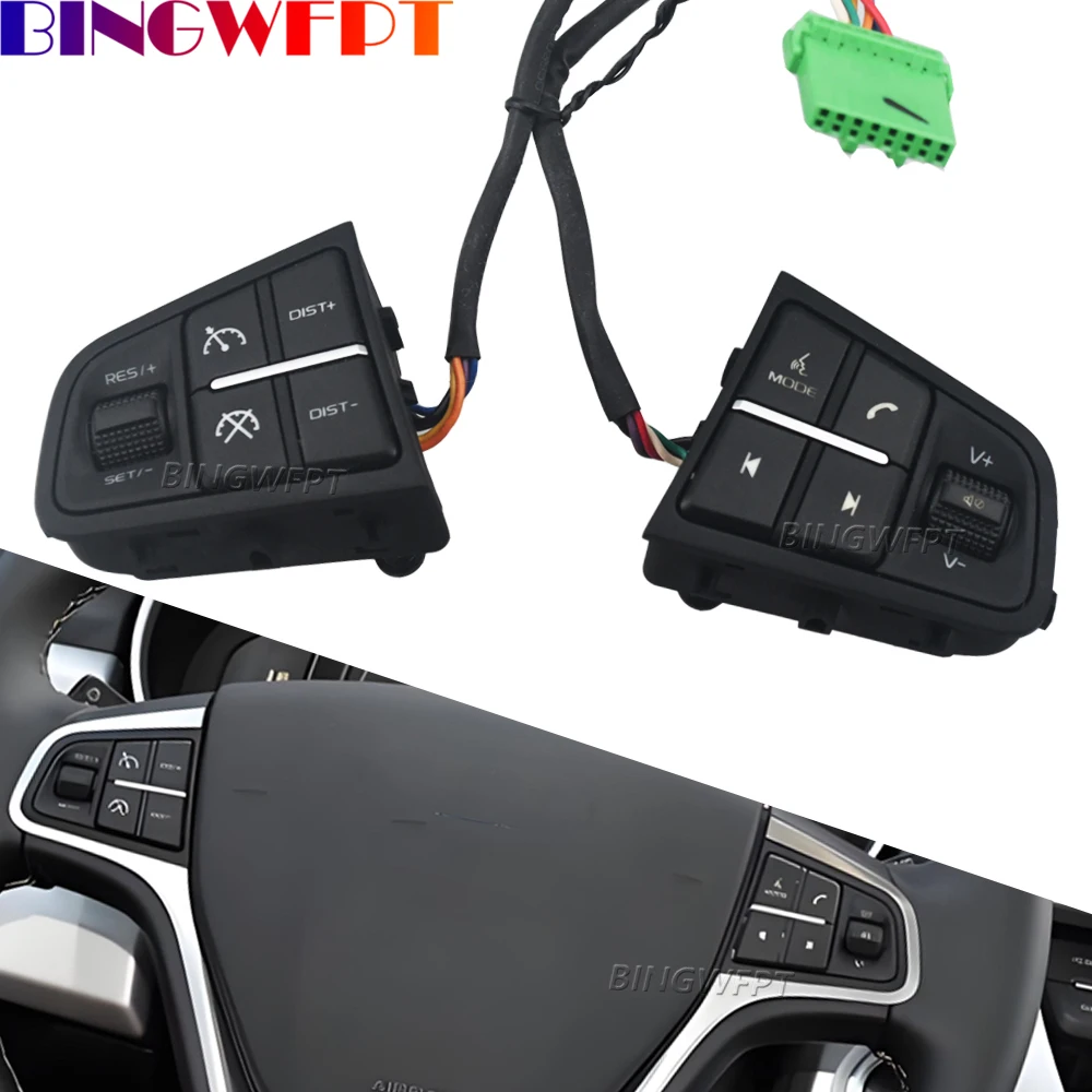 Cruise Media Volume Control Switch For 2016-2018 Geely Atlas Boyue NL3 SUV Proton X70 Emgrand X7 Sports Steering Wheel Button