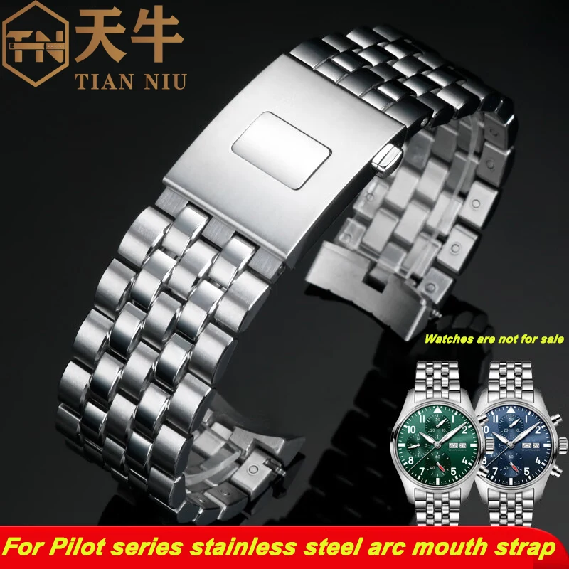 

Higt quality Stainless Steel Strap for IWC Pilot IW377714 IW377717 IW377710 Mark 17 18 Watchband 20mm 21mm Curved Bracelet