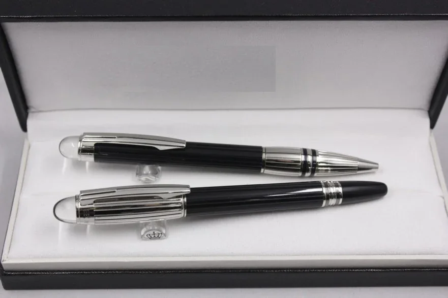 Luxury mb Monte Black Resin Ballpoint Pen Diamond Office Signature Roller Ball Blance Pen Gel Ink Writing Fountain Pens