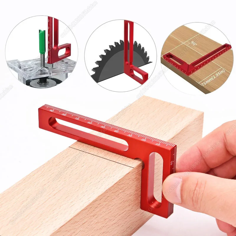 

Precision Woodworking Tools 100mm Aluminum L-Squre Minisquare Mini Clamping Squares Measurement Tool Red