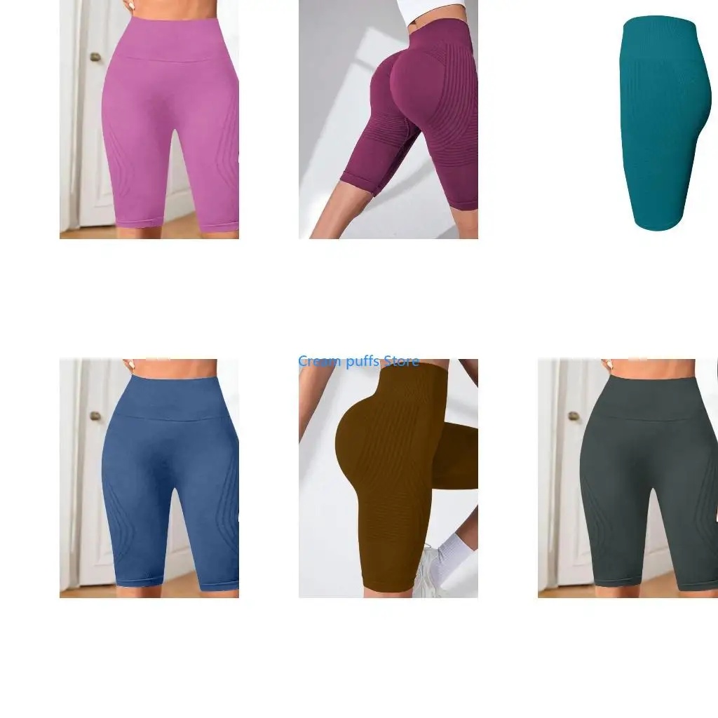 50LE Women's High Waist Yoga Capris Tummy Controls None See Through Workout Athletic Running capris Leggings
