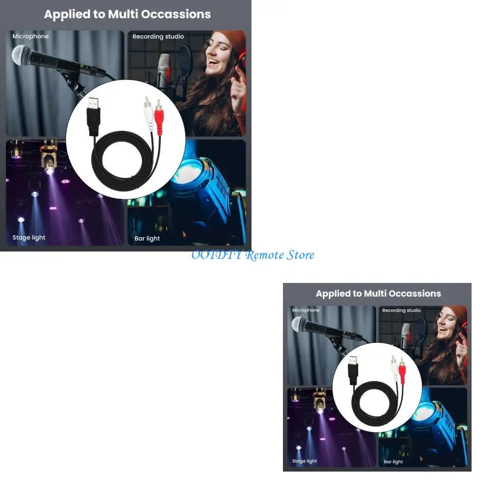 

USB To 2RCA Composite Sound Video Converter Cable Accessories For Streaming Media Camcorder To PC Sound Transfer 1.5m