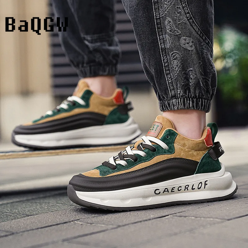 Fashion Designer Men's Running Shoes Luxury Winter Warm Comfortable Versatile Casual Sneakers Patchwork Lace-up Outdoor Student