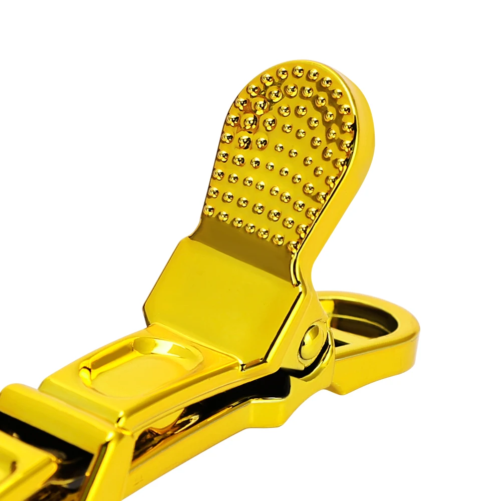 6 Stück goldene Kunststoff-Haarspangen für Friseure und Styling – langlebige Krokodilklemmen für Friseursalon, Schnitt- und Salongereedzeuge – Detail 12