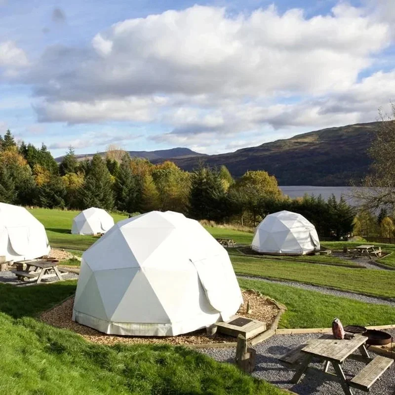 Easyinstall Waterproof PVC Geodesic Dome Ball Tent With Double Door House Camping And Hotel Use Travel