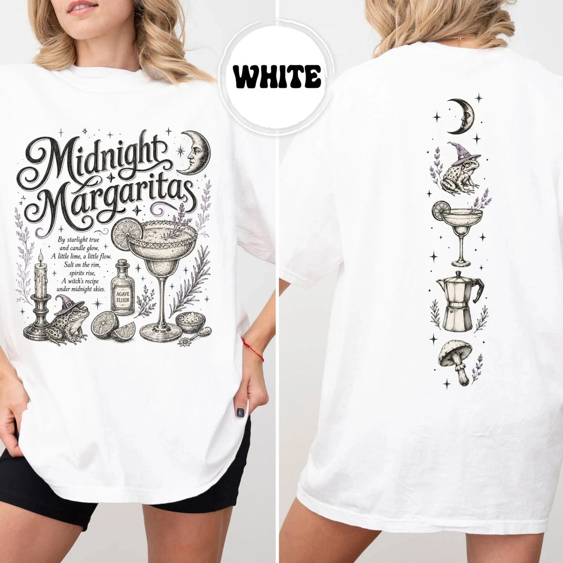 Midnight Margaritas Practical Magic Inspired Witchy Halloween Shirt Short Sleeve T-shirts for Summer Unisex All-Season view 2