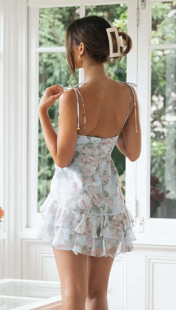Flower Print Chiffon Spaghetti Strap Mini Dresses Women Sexy Low Cut Leace-up Backless Ruffles Short Dress Fashion Lady Vestidos - AliExpress 200000345 Flower Print Chiffon Spaghetti Strap Mini Dresses Women Sexy Low Cut Leace-up Backless Ruffles Short Dress Fashion Lady Vestidos - AliExpress 200000345