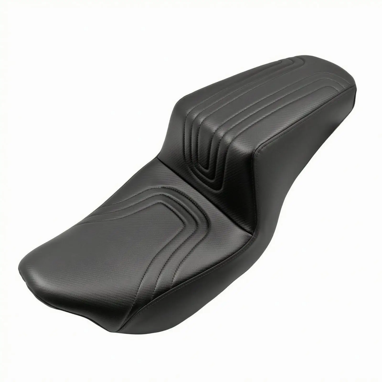 Cruiser Motorcycle Seat Cushion with Backrest for Long Trips PU Leather Padded Upholstery with Stitched Detailing