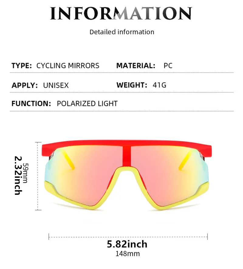 Neue Mann Frau Brille Bunte Berg Radfahren Sport Schutzbrille UV400 Mode Vielseitige Outdoor Unisex Radfahren Brillen – Detail 8