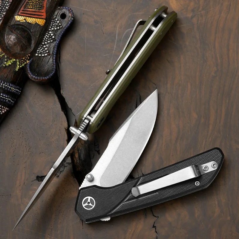 Faca de bolso 8Cr: multiferramenta Edc dobrável masculina, faca de frutas, lâmina lavada com pedra - ideal para camping, caminhadas, aventura, projetos DIY, uso diário, pesca e caça. É um ótimo presente para homens, especialmente perfeito para o dia dos namorados e o dia dos pais.