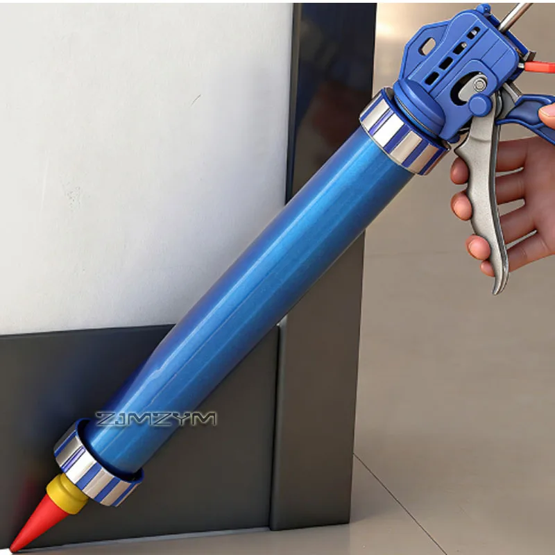 Labor Saving Bearing Caulk Gun Drip Free Auto Stop 360° Barrel 10oz Manual Sealant Gun with Cutter for Silicone Structural Glue