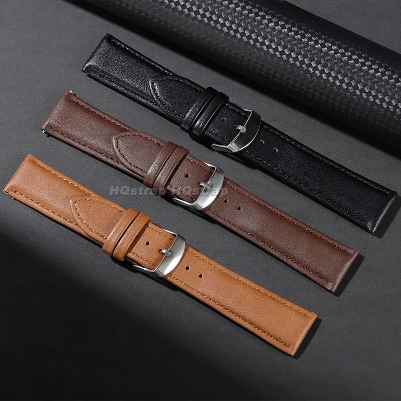 レザーストラップ 18 ミリメートル 20 ミリメートル 22 ミリメートルカーフスキンソフト快適な時計バンドセイコーブレスレットスポーツ防水交換用リストバンド