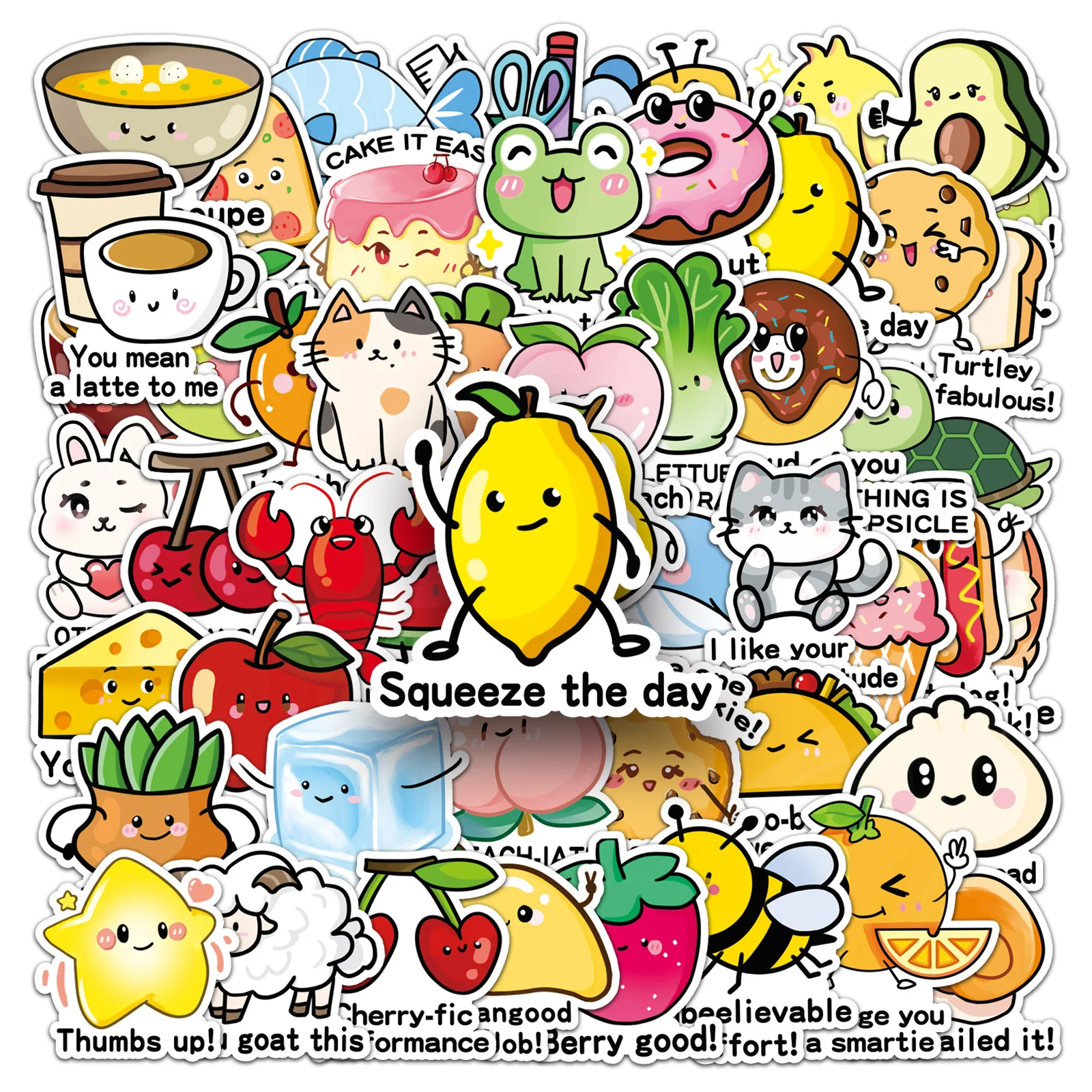 

50PCS English Children's Reward Positive Energy Encouragement Cartoon Decorate Laptop Suitcase Waterproof Sticker Kids Toy