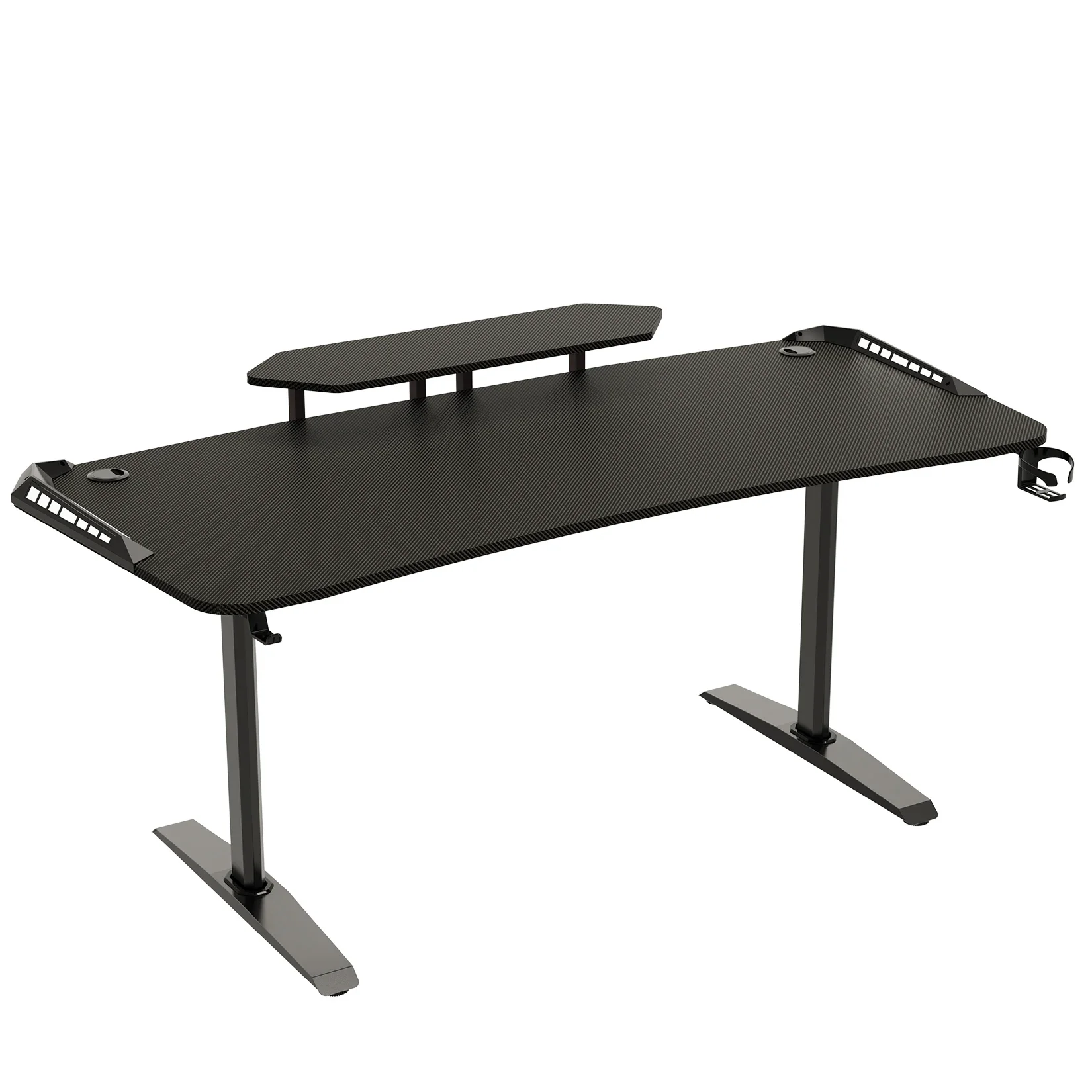 

Игровой стол Jumbo с полкой для монитора, большой компьютерный стол со светодиодной подсветкой, игровой стол, геймерский стол для спальни, домашний офис