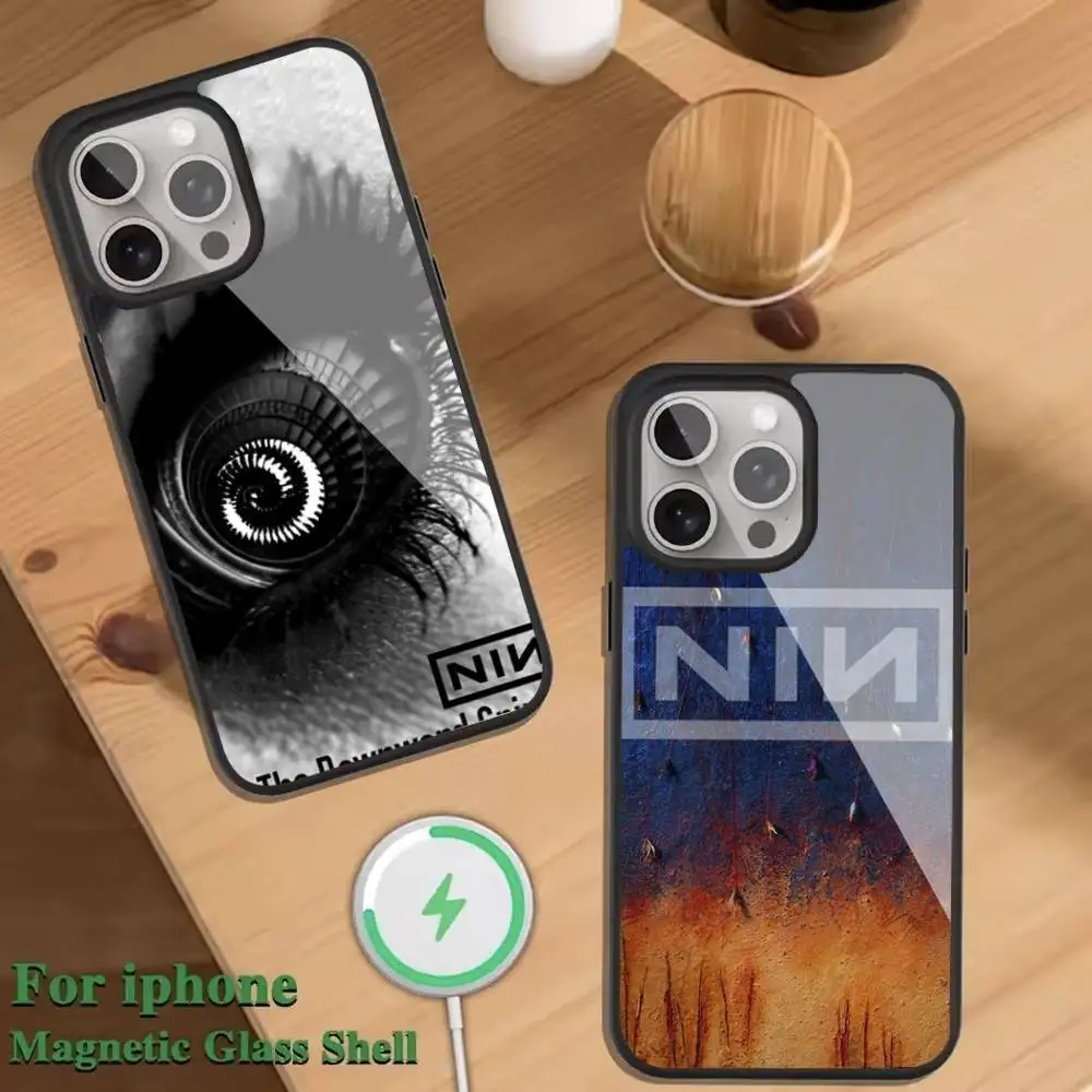 

N-Nine I-Inch Nails NIN Phone Case For Magnetic Wireless Charge Cover For iphone 16 15 14 13 12 11 Pro Max Plus Coque