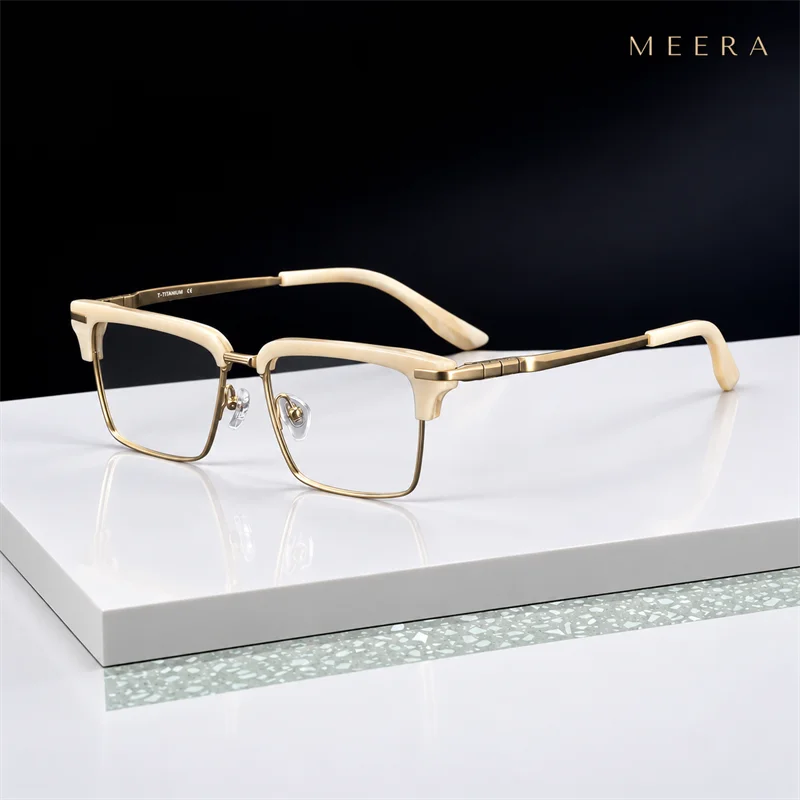 81094 2027 Acetate Titanium Glasses Frame Men New Brand Design Square Eyeglasses Women Japanese Spectacles High Quality Eyewear