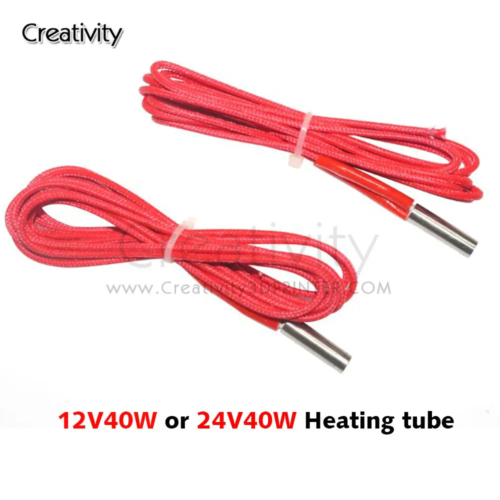 1PC 12V 40W Ceramic Cartridge Heater 6mm*20mm For Extruder 3D Printers Parts Heating Tube Heat 12V40W 1M Extrusion Part