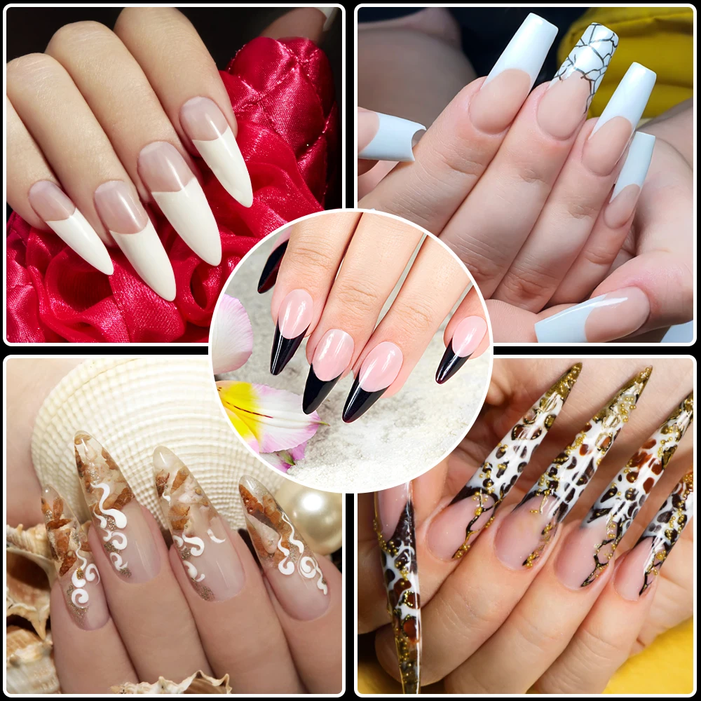 Vnjaoi 36pcs French Line Guides Extension Mold Nail Dual Forms Acrylic Pad Sticker False Tips Quick Building Reusable Manic