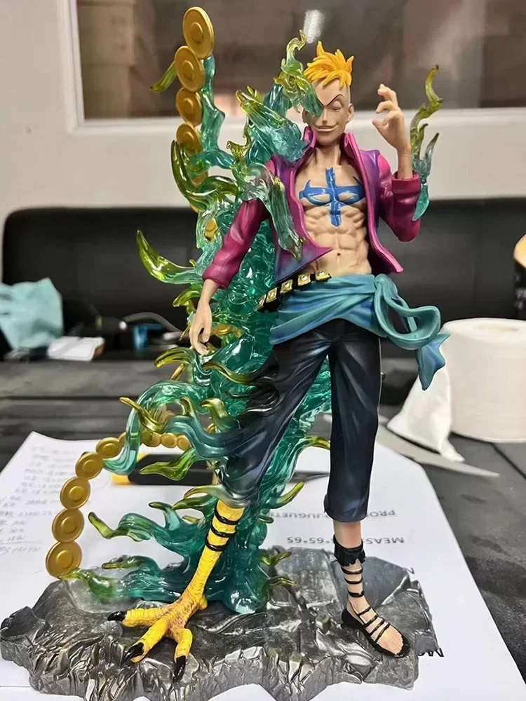 34cm One Piece Figure Original Marcothe Phoenix Figurine Pvc Gk Statue Doll Room Ornaments Collection Model Doll Toys Boys Gift