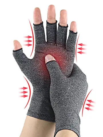 Relieve Hand Discomfort with 1pair Fingerless Compression Gloves