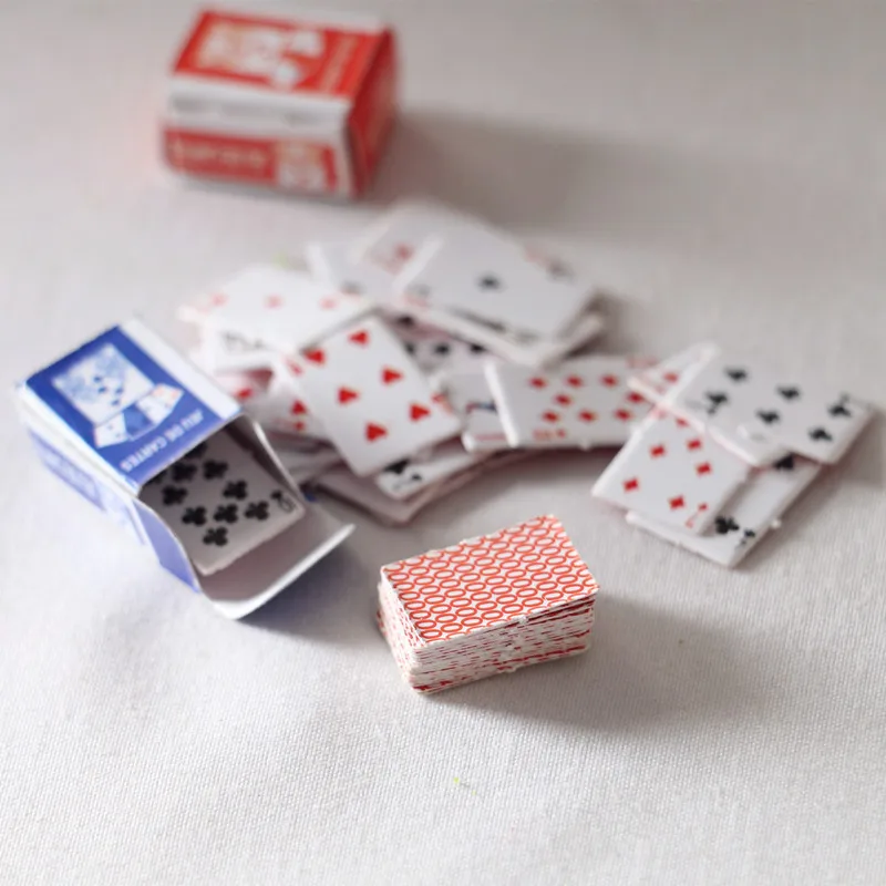 1:12 Dollhouse Mini Poker Card Playing Cards Model Miniature Hand DIY Scene Scale Model Doll Accessories Photography Home Decor