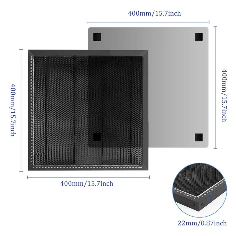 ハニカム作業テーブル 300 × 200 × 22 ミリメートル 400 × 400 × 22 ミリメートルサイズボードプラットフォームレーザー部品 CO2 レーザー彫刻切断機