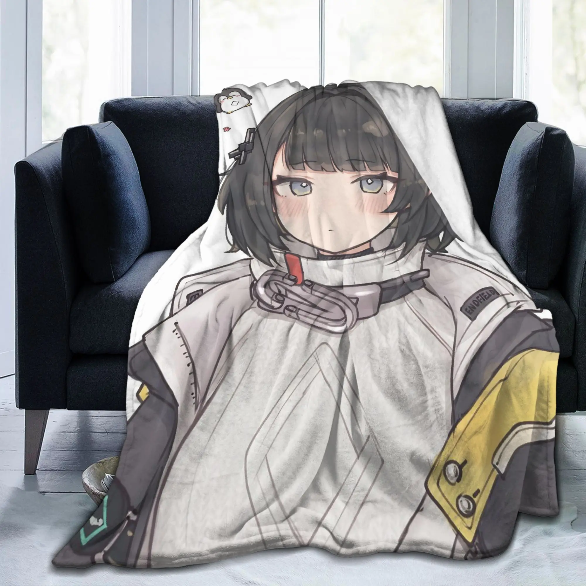 Ark-nights Endministrator Penguinistrator Gugugaga Blankets Cute Flannel Funny Breathable Bedding Throw Blanket for Home Gift