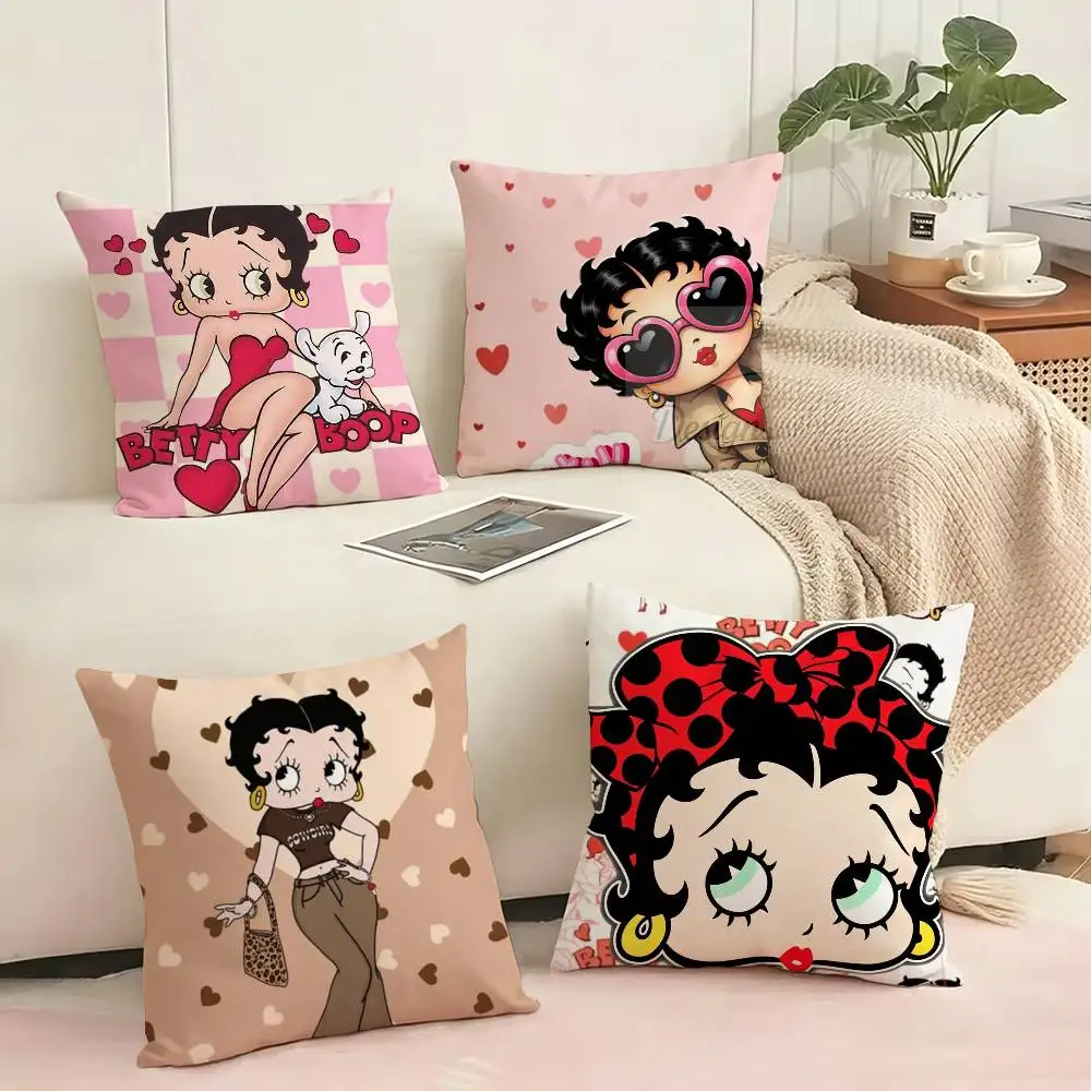 

Cute-B-Betty Boop Square Double-Sided printed Pillow Case Bedroom Bedside Pillow Sofa Cushion Cover Gift