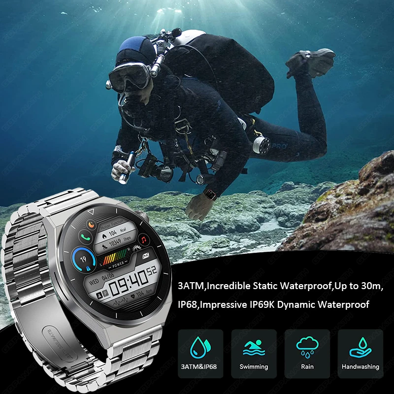 2023 New Watch GT3 Pro Smart Watch Men NFC Waterproof Sport Fitness Tracker Bluetooth Call Smartwatch Man For HUAWEI Android