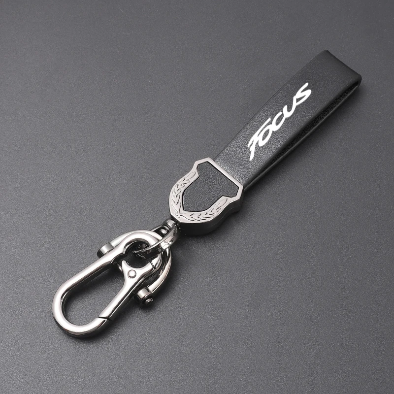 High-grade leather Ultra-clear printing High-quality key chain Keychain For Ford FOCUS car accessories