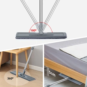 Set Pel dan Ember Lantai Datar Bebas Genggam Untuk Sistem Pembersihan Lantai Rumah Profesional Dengan Bantalan Mikrofiber yang Dapat Dicuci Untuk Kayu Keras 6 pembersih lantai pel penjualan terbaik - №