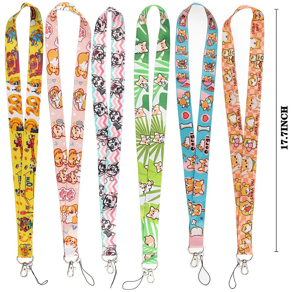 

LX979 Cute Corgi Lanyard Shiba Inu Dogs Phone Straps Neck Keychain For ID Card Badge Holder Neck Strap Phone Cord Accessories