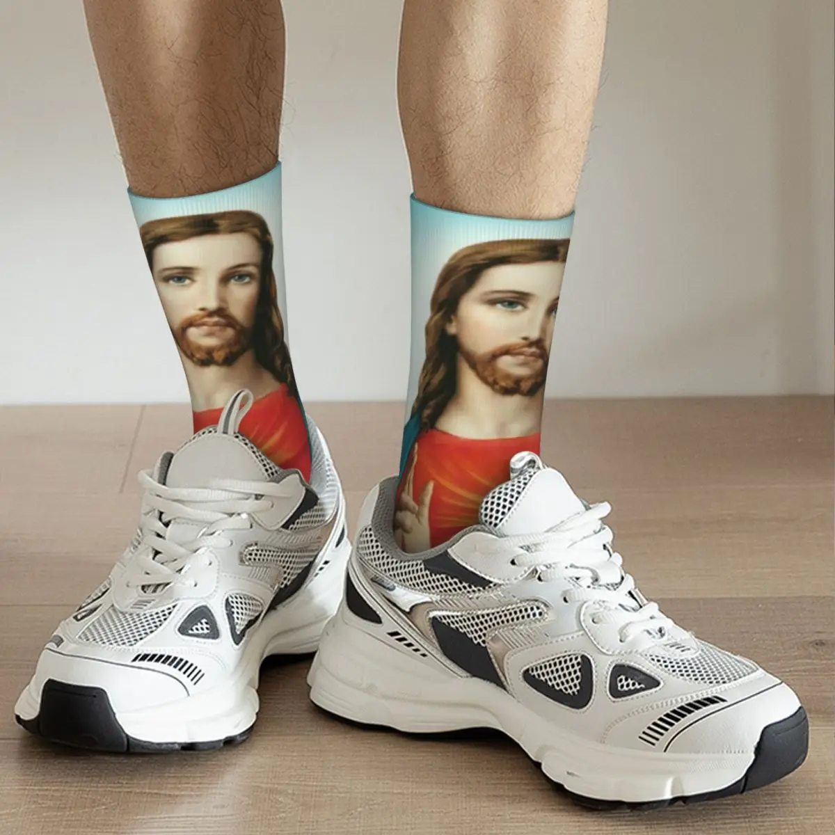 Jesus Unisex 3D Print Mens Socks Funny Middle Tube Sock