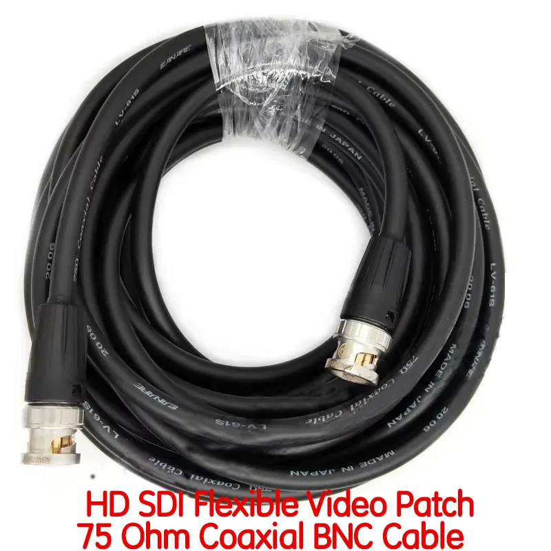 4K HD SDI Flexible Video Patch 75 Ohm Coaxial BNC Cable for Camera Monitor Broadcast Analog Digital, ENG/EFP Canare LV-61S