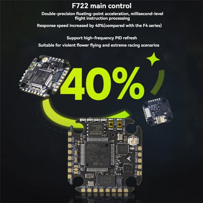 ELRS 2.4G 수신기 통합 F722 Lite 비행 컨트롤러 FPV 프리스타일 드론용 5V 2A BEC 20X20mm 2-6S LIPO 탑재