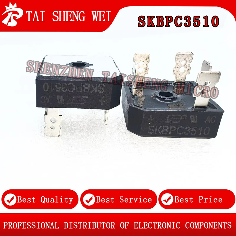 5PCS Brand New Three-phase Rectifier Bridge SKBPC3510 SKBPC 3510 35A 1000V 5-pin Inverter Bridge Stack