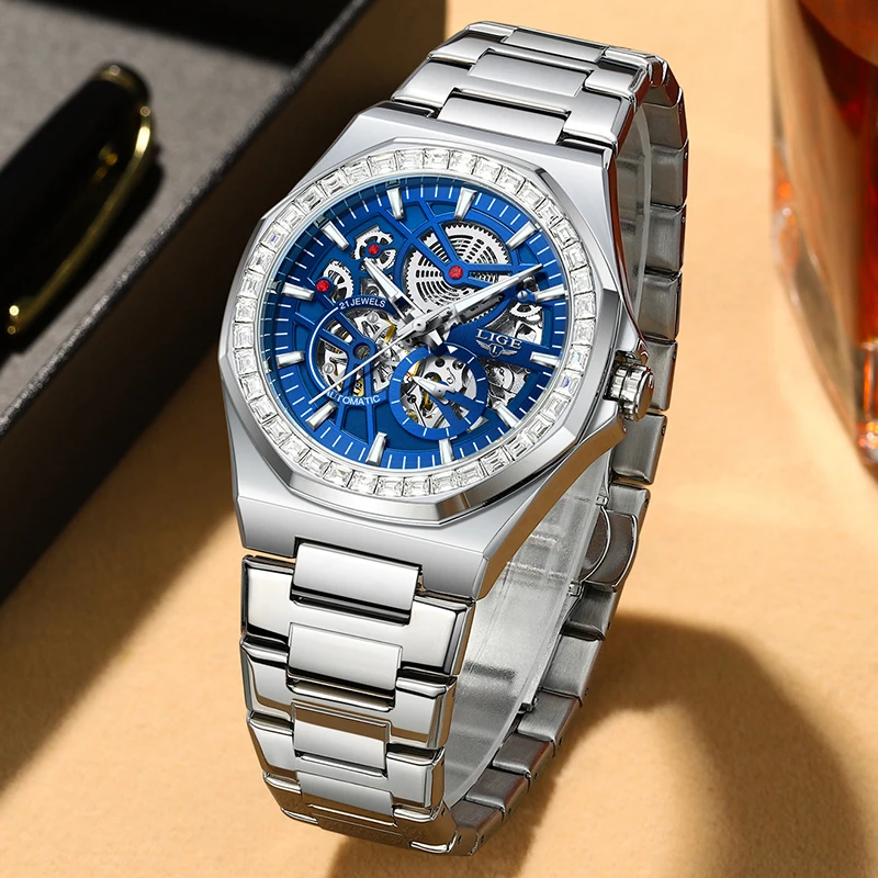 

LIGE 2026 Mechanical Watches Men Fashion Top Luxury Automatic Mens Watch Waterproof Luminous Tourbillon Wristwatch Reloj Hombre