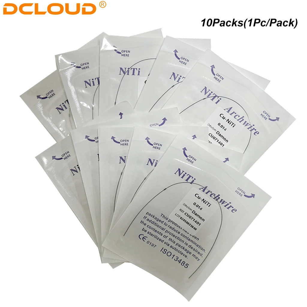 10Packs Dental Copper Nickel Titanium Arch Wires Ortho Cu-NiTi Archwire With Stops Round/Rectangle Damon Form Dentistry Products