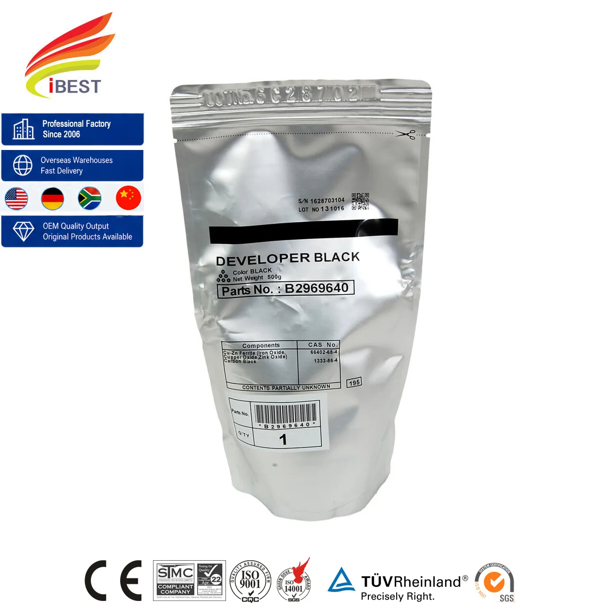 IBEST Compatible Developer Ricoh Aficio MP 3500 4000 4001 4002 4500 Compatible for Ricoh B2969640 B296-9640 Developer Powder