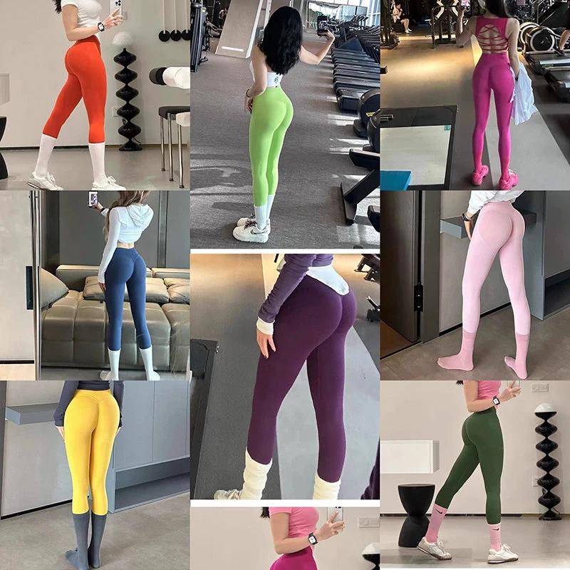 Hohe Taille Damen Yoga Übungshose Hohe Elastizität Hüftheben Fitness Training Yogahose Bequeme Leggings – Detail 28