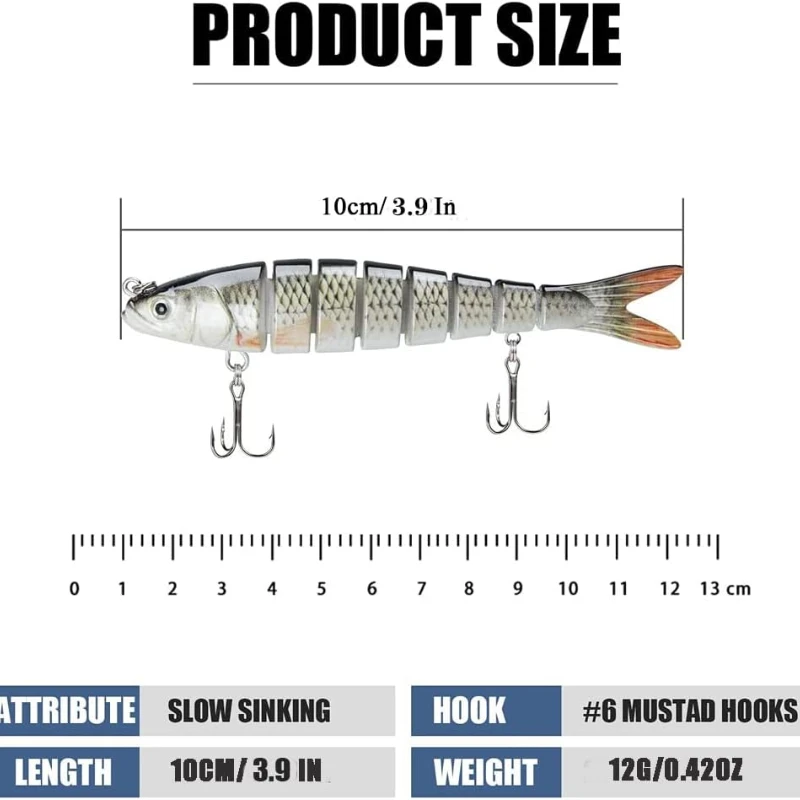 Fishing Lures for Bass Trout Multi Jointed Swimbaits Slow Sinking Bionic Swimming Lures Lifelike Bass Fishing Lures Kits