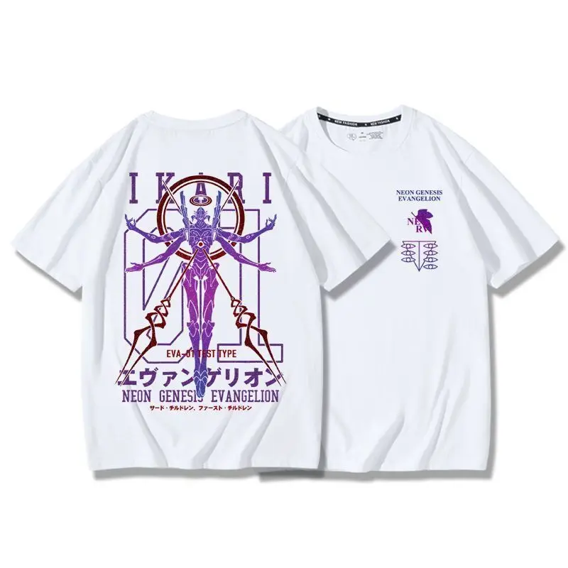 Neon Genesis Evangelion No. 1 machine cartoon animation peripheral men and women new summer loose print short-sleeved T-shirt