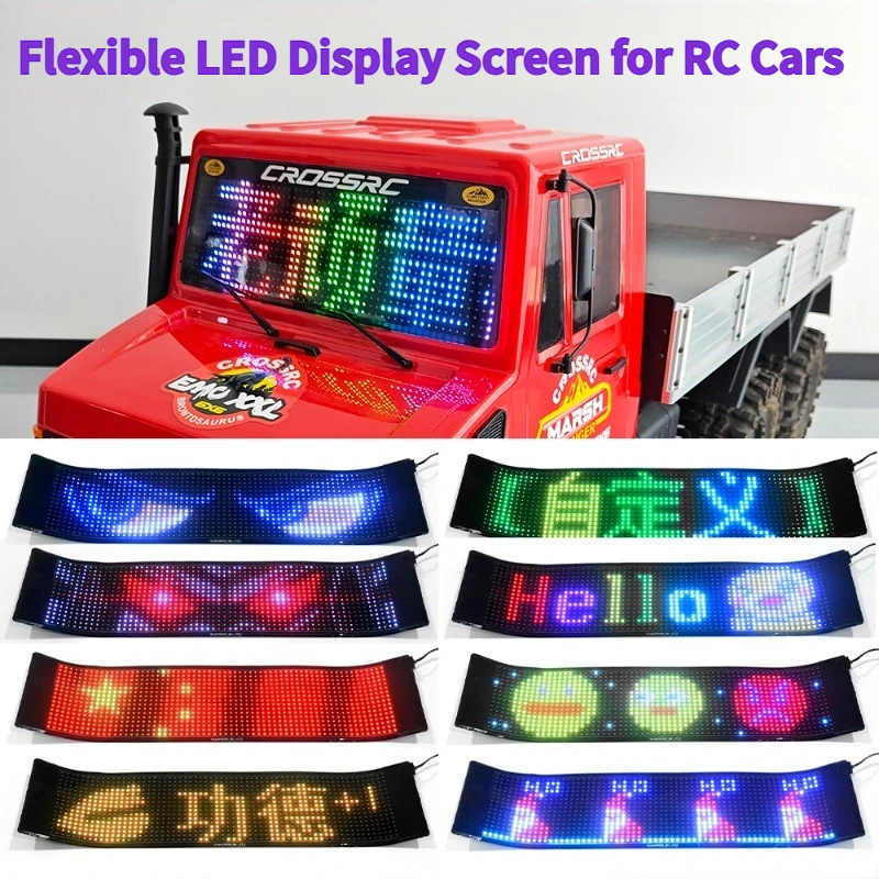 

Customizable Demon Eye Flexible LED Display Screen for RC Model Car, Creative Pattern Text Decal DIY Upgrade Parts Accessories