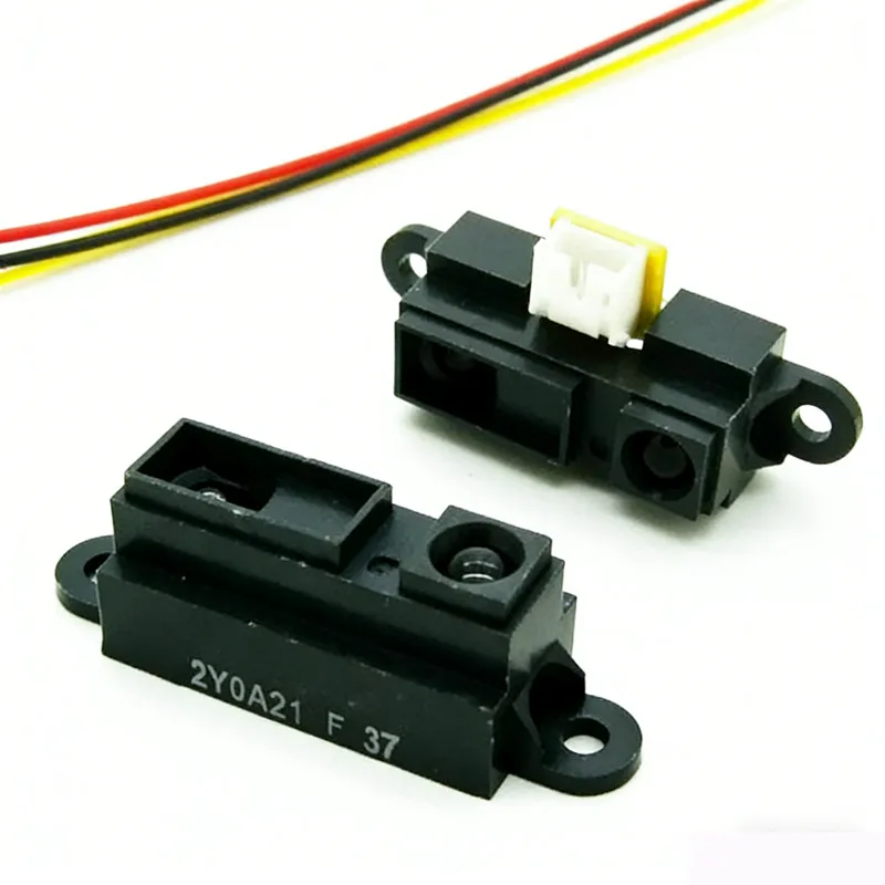 10PCS/LOT GP2Y0A21YK0F 100% NEW 2Y0A21 10-80cm Infrared distance sensor (INCLUDING WIRES )