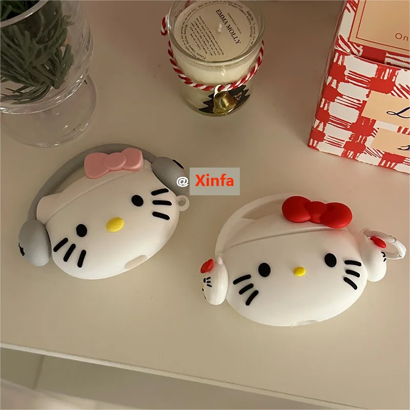 

Hello Kitty 3D headset New Fashion Case For Airpods 1/2 Soft TPU Earphone Cover Case For Airpods 3rd Pro 2 Case For Girls/Women