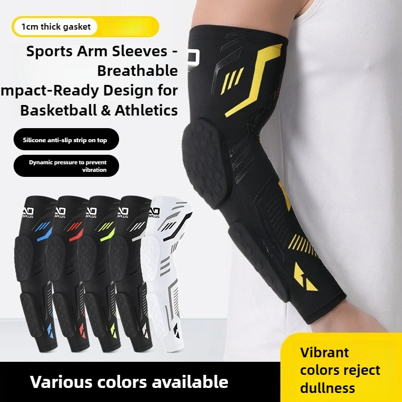 2-Pack Honeycomb Pattern Knee Guards - Impact-Resistant Polyester Spandex Long Leg Sleeves for Basketball, Cycling