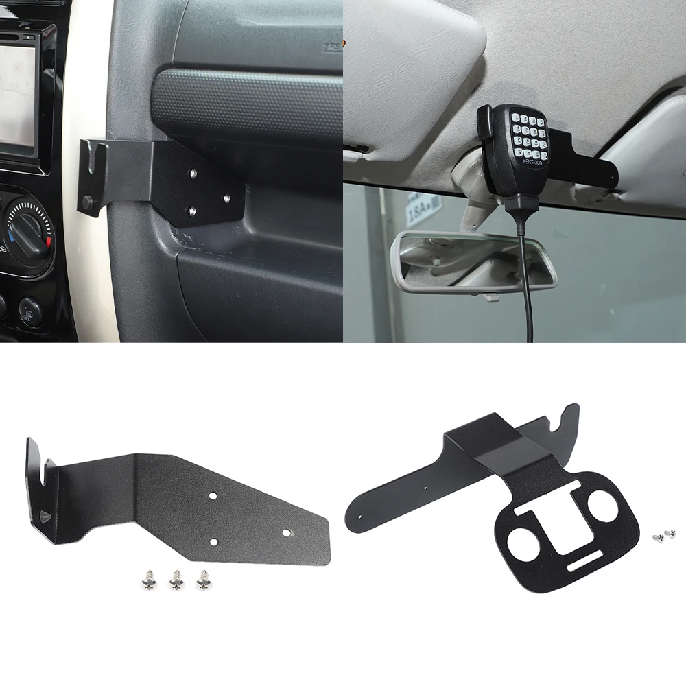 Auto tetto interno Walkie Talkie supporto Console staffa di montaggio interfono per Suzuki Jimny 2012-2017 accessori metallo nero