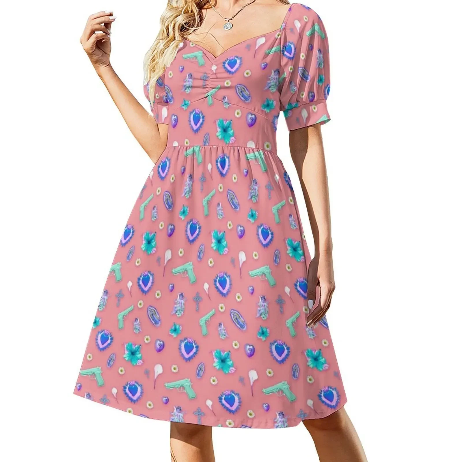 

Romeo and Juliet pink Short-Sleeved Dress dress for woman dresses with long sleeves Dress