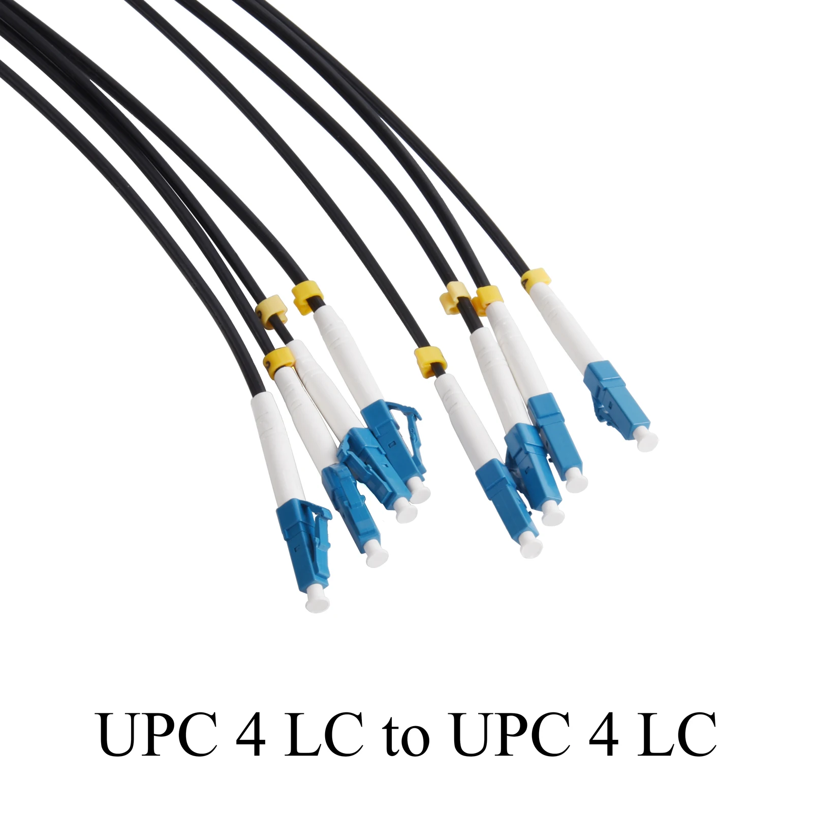 Fil d'extension de fibre optique UPC 4 LC à 4 LC, mode unique, 4 cœurs, ligne de conversion extérieure, 100m, 120m, 150m, 200m, 250m, 300m, câble optique